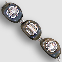 Bracelet with horn in sterling silver, handmade unique bracelet