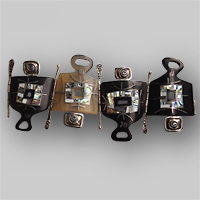 Unique bracelet with horn and mother-of-pearl in sterling silver