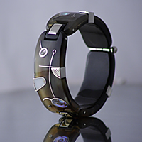 Bracelet one of a kind with horn  in sterling silver by Ivo Borisov.